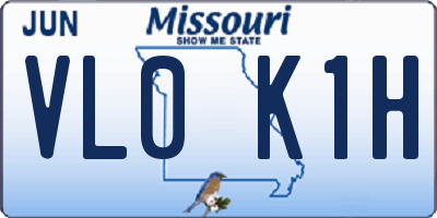 MO license plate VL0K1H