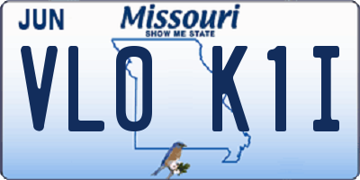 MO license plate VL0K1I