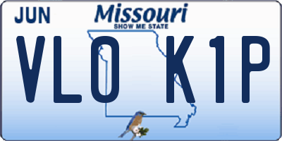 MO license plate VL0K1P
