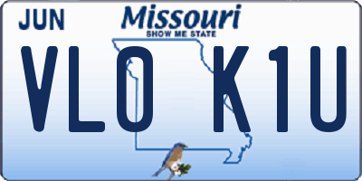 MO license plate VL0K1U