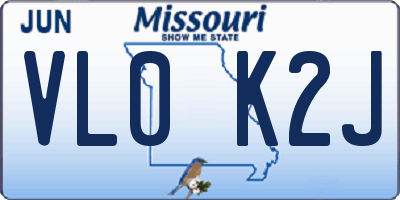 MO license plate VL0K2J