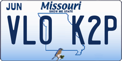 MO license plate VL0K2P