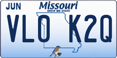 MO license plate VL0K2Q