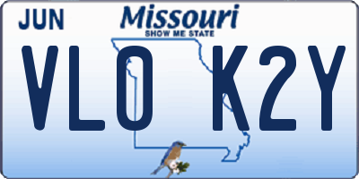MO license plate VL0K2Y
