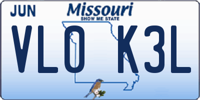 MO license plate VL0K3L