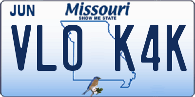 MO license plate VL0K4K