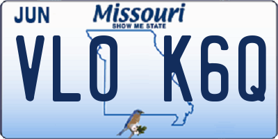 MO license plate VL0K6Q