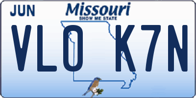 MO license plate VL0K7N