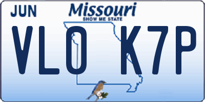 MO license plate VL0K7P