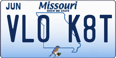MO license plate VL0K8T