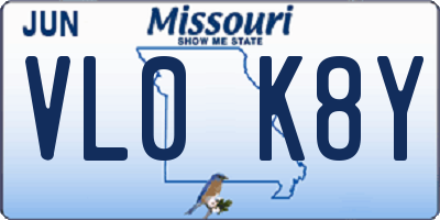 MO license plate VL0K8Y