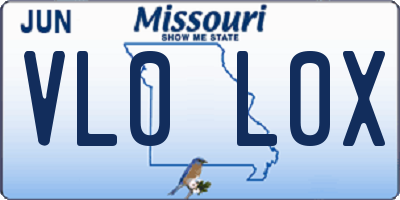 MO license plate VL0L0X