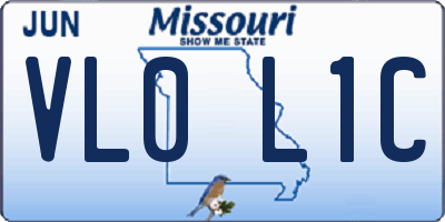 MO license plate VL0L1C