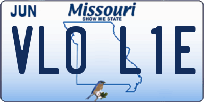 MO license plate VL0L1E