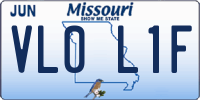 MO license plate VL0L1F
