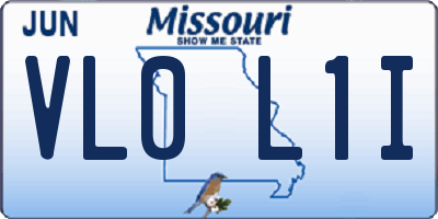 MO license plate VL0L1I