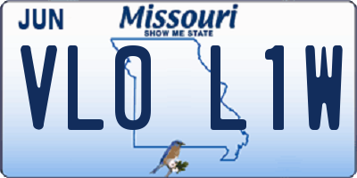 MO license plate VL0L1W