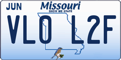 MO license plate VL0L2F