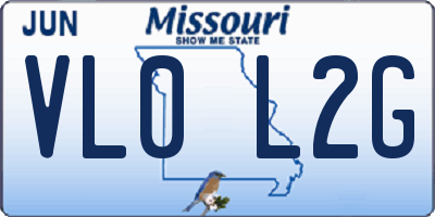 MO license plate VL0L2G