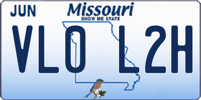 MO license plate VL0L2H