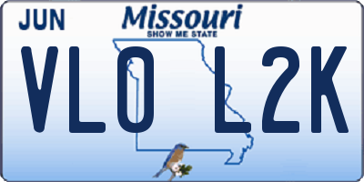 MO license plate VL0L2K