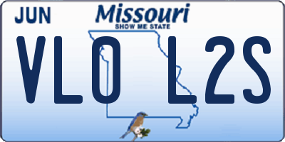 MO license plate VL0L2S