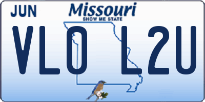 MO license plate VL0L2U