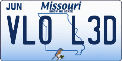 MO license plate VL0L3D