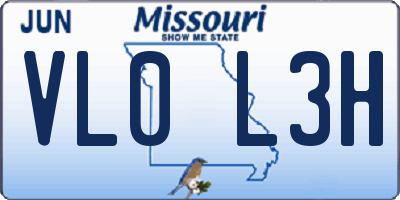 MO license plate VL0L3H