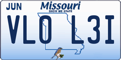 MO license plate VL0L3I