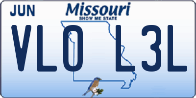MO license plate VL0L3L
