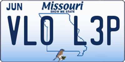 MO license plate VL0L3P
