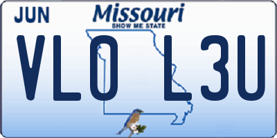 MO license plate VL0L3U
