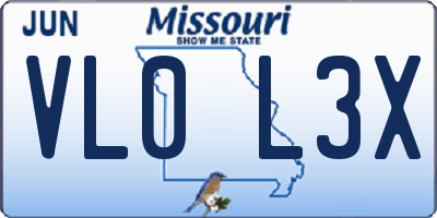 MO license plate VL0L3X