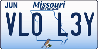 MO license plate VL0L3Y