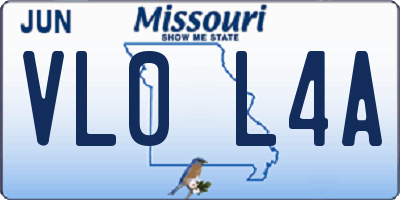 MO license plate VL0L4A