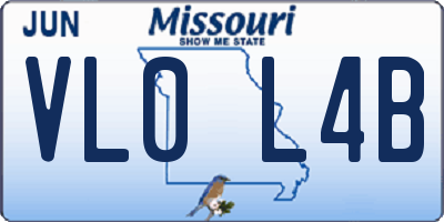 MO license plate VL0L4B