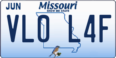 MO license plate VL0L4F