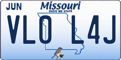 MO license plate VL0L4J