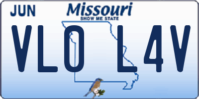 MO license plate VL0L4V