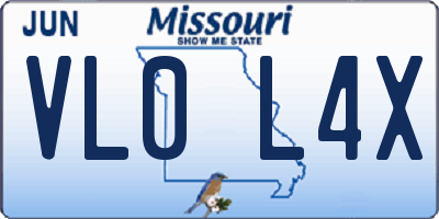 MO license plate VL0L4X