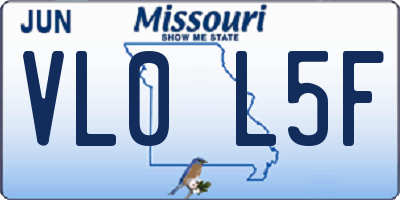 MO license plate VL0L5F