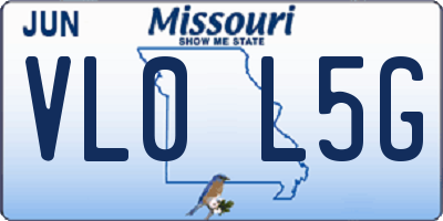 MO license plate VL0L5G