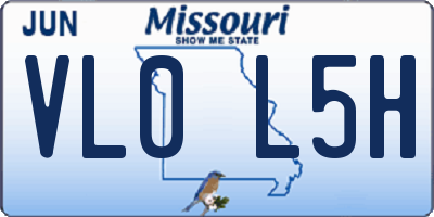 MO license plate VL0L5H