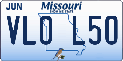 MO license plate VL0L5O