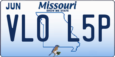 MO license plate VL0L5P