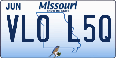 MO license plate VL0L5Q