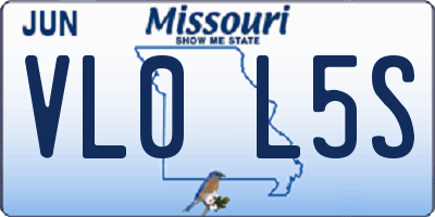 MO license plate VL0L5S