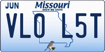 MO license plate VL0L5T