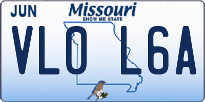 MO license plate VL0L6A